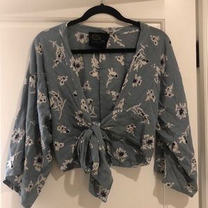 Blue life wrapped top